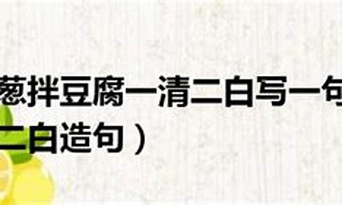 用一清二楚造句子_用一清二白造句简单