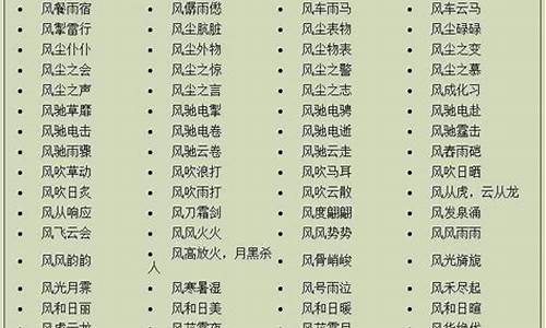 风的成语大全100个_风的成语大全100个字