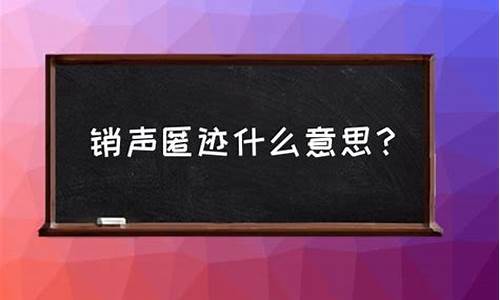 销声匿迹是什么意思啊解释_销声匿迹是什么意思啊解释一下