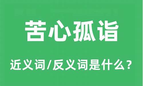 苦心孤诣造句和意思是什么含义_苦心孤诣造句和意思是什么含义的